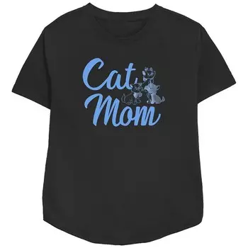 Женская футболка свободного кроя с рисунком Disney The Aristocats Cat Mom Licensed Character, черный