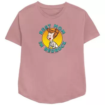 Женская футболка свободного кроя с рисунком The Flintstones Best Mom In Bedrock Licensed Character, цвет Mauve