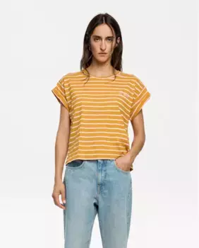 Женская футболка свободного кроя в полоску Bimba y Lola, коричневый