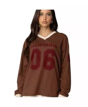 Женская футболка свободного покроя с длинным рукавом 06 Edikted, коричневый