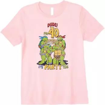 Женская футболка Teenage Mutant Ninja Turtles 40th Birthday Pizza Party Premium, розовый