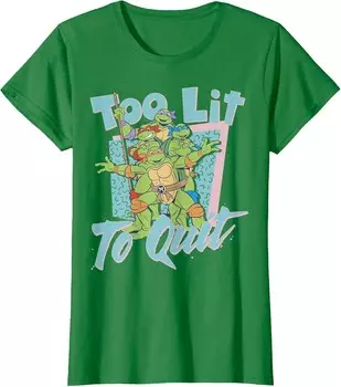 Женская футболка Teenage Mutant Ninja Turtles Too Lit To Quit, зеленый