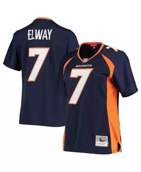 Женская футболка темно-синего цвета John Elway Denver Broncos Legacy Replica Team Mitchell & Ness, синий
