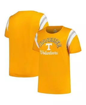 Женская футболка Tennessee Orange Tennessee Volunteers размера плюс в полоску с круглым вырезом и задней дверью Profile, оранжевый