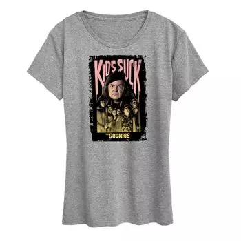 Женская футболка The Goonies с принтом "Дети сосут" Licensed Character, серый