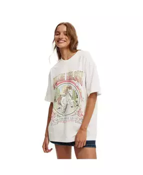 Женская футболка The Lcn Music Boxy с принтом COTTON ON, белый