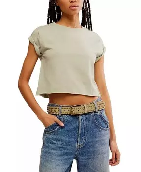 Женская футболка The Perfect из хлопка Free People, зеленый