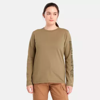 Женская футболка Timberland PRO Core с длинным рукавом, цвет burnt olive