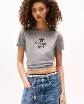 Женская футболка Tommy Girl Tommy Jeans, серый