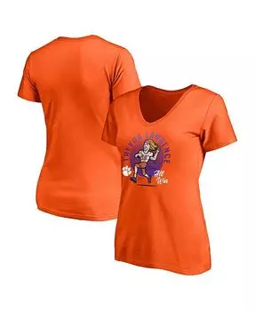 Женская футболка Trevor Lawrence Orange Clemson Tigers Caricature с v-образным вырезом Fanatics, оранжевый