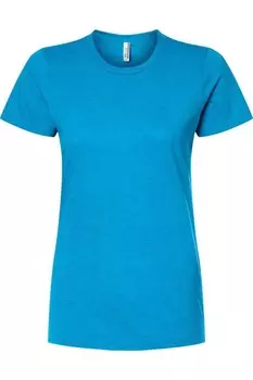 Женская футболка Tultex из смеси хлопка премиум-класса, цвет turquoise heather