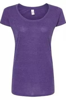 Женская футболка Tultex Poly-Rich с круглым вырезом, цвет heather purple