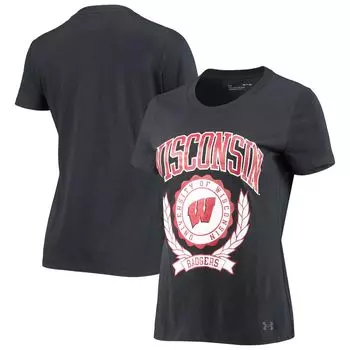 Женская футболка Under Armour Black Wisconsin Badgers Under Armour