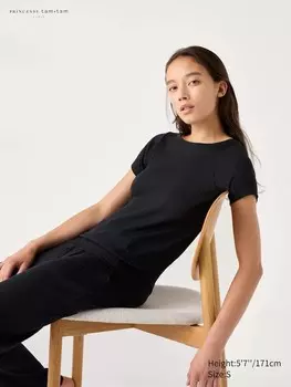 Женская футболка Uniqlo, черный