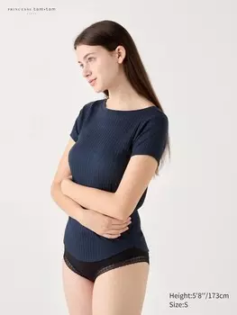 Женская футболка Uniqlo, синий