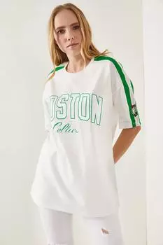 Женская футболка унисекс Oversize белого цвета с принтом спереди и сзади унисекс Olalook, белый