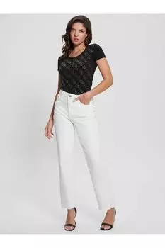 Женская футболка узкого кроя 4g Allover Guess, черный