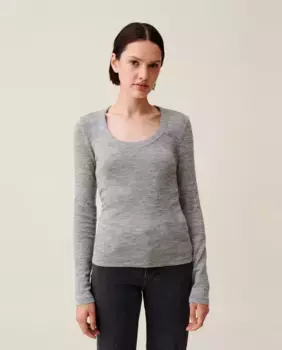 Женская футболка узкого кроя с длинным рукавом Claudie Pierlot, серый