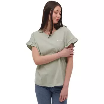 Женская футболка Velmina с оборками на рукавах Bench DNA, цвет Sage