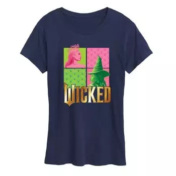 Женская футболка в клетку Wicked Glinda & Elphaba Licensed Character, синий