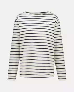 Женская футболка в полоску с длинным рукавом Easy Wear, белый