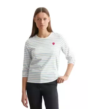 Женская футболка в полоску с длинными рукавами MARC O'POLO, голубой