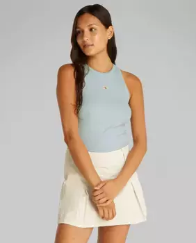 Женская футболка в рубчик без рукавов Calvin Klein Jeans, голубой