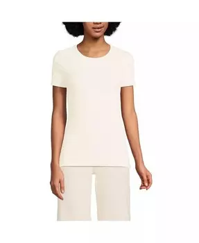 Женская футболка в рубчик Lands' End, белый