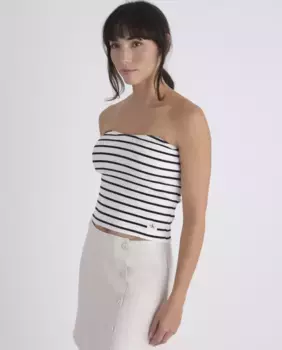 Женская футболка в рубчик в полоску Calvin Klein Jeans, белый