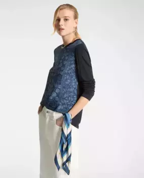 Женская футболка в сочетании с принтом спереди Elena Mir, синий