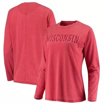 Женская футболка в тон с длинными рукавами Pressbox Red Wisconsin Badgers в винтажном стиле