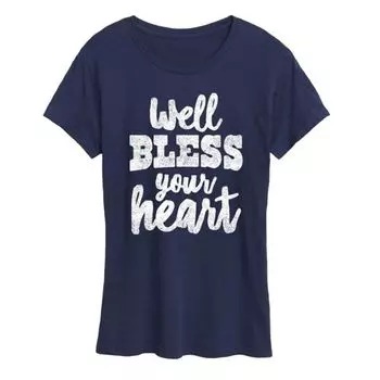 Женская футболка Well Bless Your Heart с принтом Licensed Character, синий