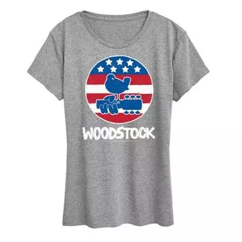 Женская футболка Woodstock с принтом в стиле американа Licensed Character, серый
