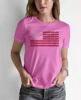 Женская футболка word art с флагом сша LA Pop Art, розовый