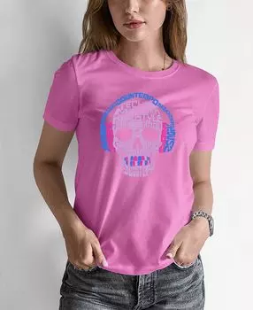 Женская футболка word art styles of edm music LA Pop Art, розовый