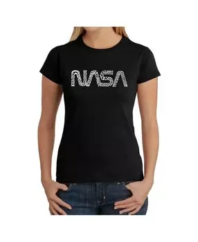 Женская футболка word art - worm nasa LA Pop Art, черный