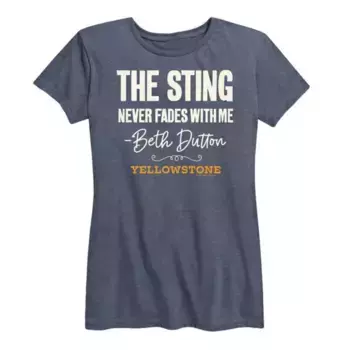 Женская футболка Yellowstone с принтом "Жало никогда не угасает" Licensed Character, синий