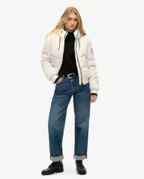 Женская гибридная куртка-бомбер Everest Superdry, белый