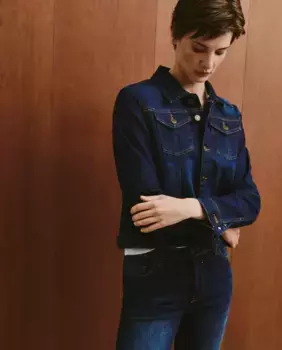 Женская гладкая кожаная куртка Southern Cotton, нежно-синий