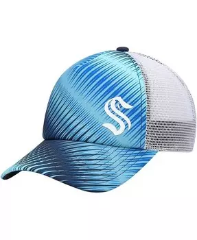 Женская голубая и белая кепка из пеноматериала Seattle Kraken Snapback Snapback Adidas, черный