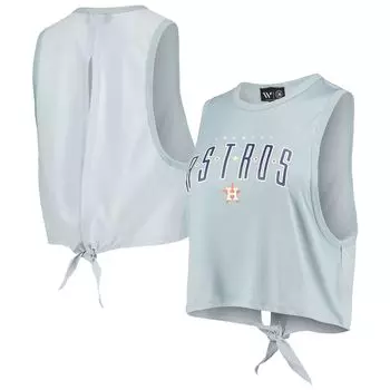 Женская голубая майка с открытой спиной и завязками The Wild Collective Houston Astros