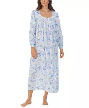 Женская хлопковая балетная ночная рубашка с цветочным принтом Eileen West, синий