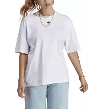 Женская хлопковая футболка adicolor essentials adidas, белый