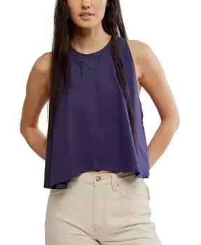 Женская хлопковая футболка без рукавов Hialeah Free People, синий