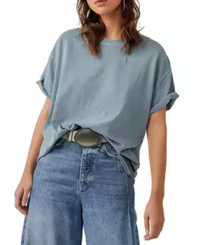 Женская хлопковая футболка Nina Free People, синий