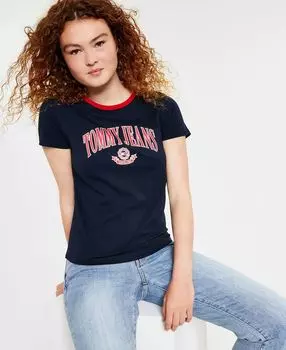 Женская хлопковая футболка с графическим логотипом Tommy Jeans