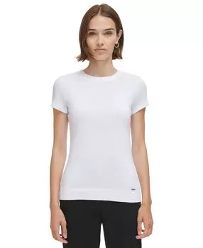Женская хлопковая футболка с коротким рукавом Calvin Klein, белый