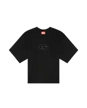 Женская хлопковая футболка с коротким рукавом Diesel, черный