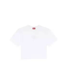 Женская хлопковая футболка с коротким рукавом Diesel, белый