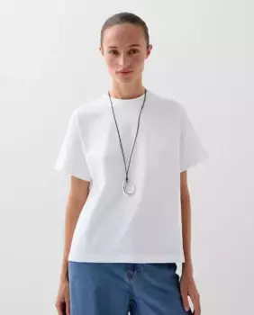 Женская хлопковая футболка с коротким рукавом Scalpers, белый